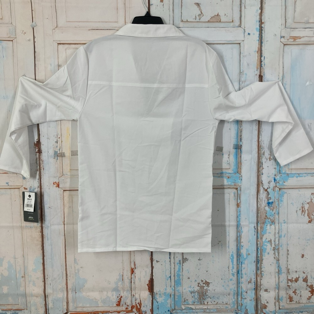 Scrubology Core Mens Lab Coat 31" PL330 White Pockets White 3 Button