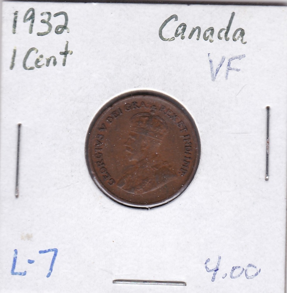 1932 Canadian Cent L7