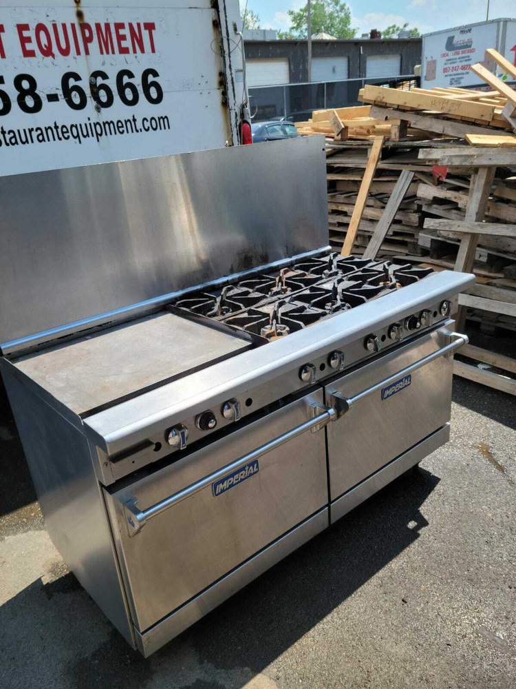 Imperial Range 6 Burner Range with 24" Griddle and 2 Standard Ovens