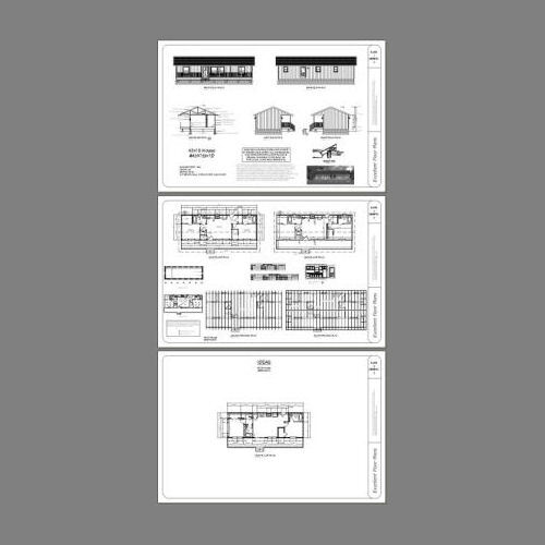 48x16 House - 2 Bedroom 2 Bath - 768 sqft - PDF Floor Plan - Model 1D