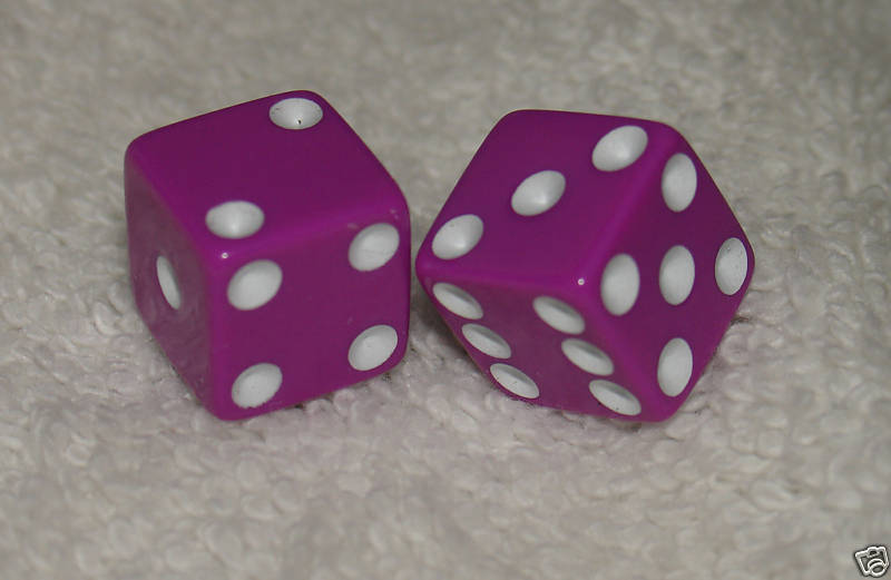 MINI 1/2" PURPLE OPAQUE DICE PAIR