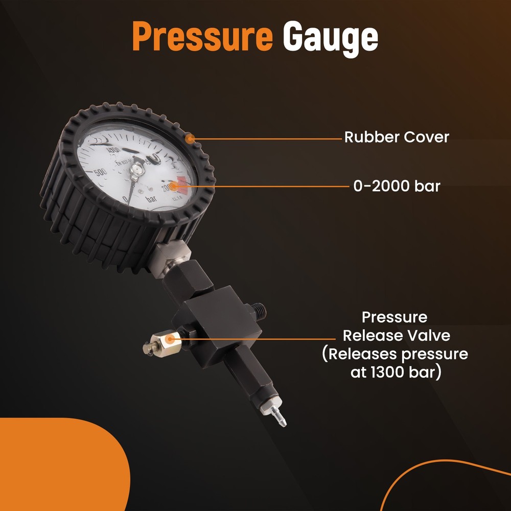 2000BAR Common Rail Diesel Tester Kit High Pressure Diagnostic Tool Set