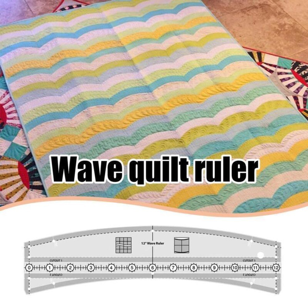 DIY Hand Patchwork Quilt Templates Wave Ruler For Perfect Waves 12 Inch