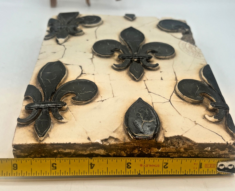Retired Sid Dickens T-95 Fleurs Memory Block ceramic with fleur-de-lis-motif