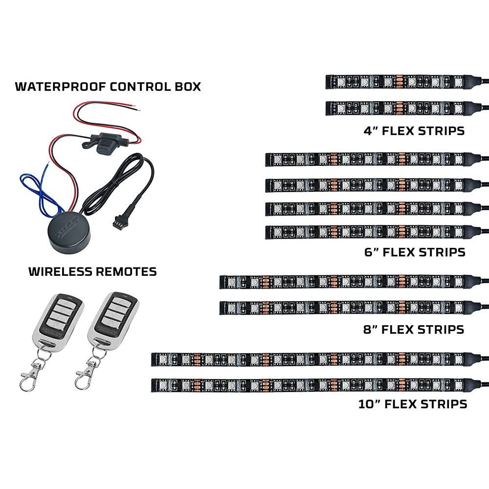 10pc Advanced Million Color LED Motorcycle Accent Multi-Color