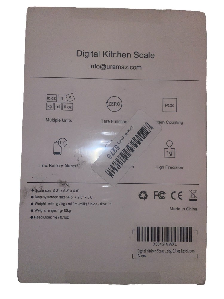 Digital Kitchen Scale Split-Type 15kg / 33lb – Tare Function – New Sealed