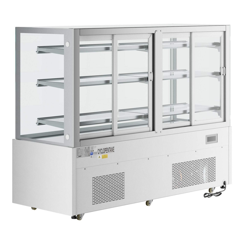 70 7/8" Square Glass White Refrigerated Bakery Display Case