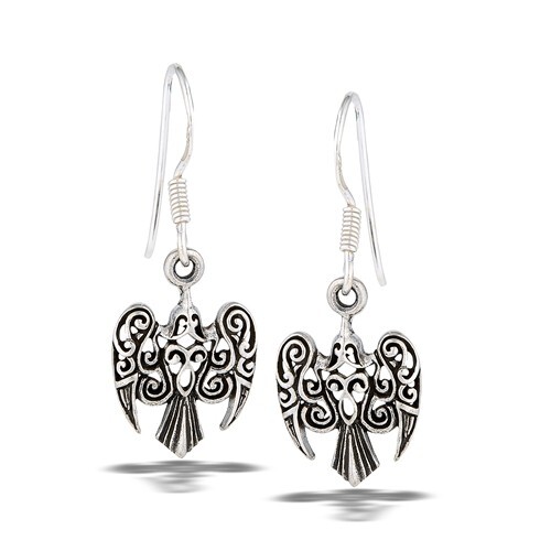 Sterling Silver Swooping Raven Earrings (1 pair)