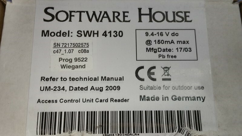 Software House Access Control SWH-4130 Proximity Contactless Card Reader