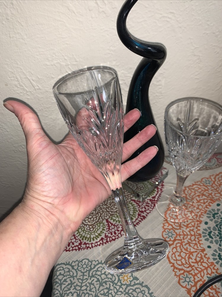 Bohemia cut crystal wine glasses