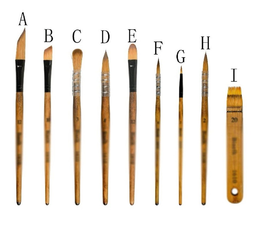 Yuyufa Water Color Paint Brushes 9pc Set