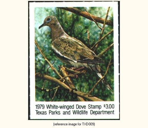 D2K Texas White-wing Dove 1979 $3.00