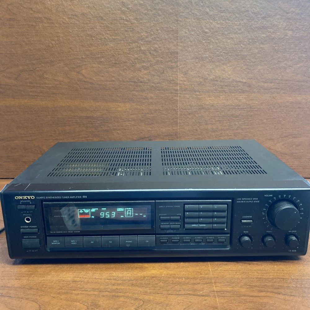 Onkyo TX-903 Quartz Synthesized Tuner Amplifier. Powers On- Only Testing Done