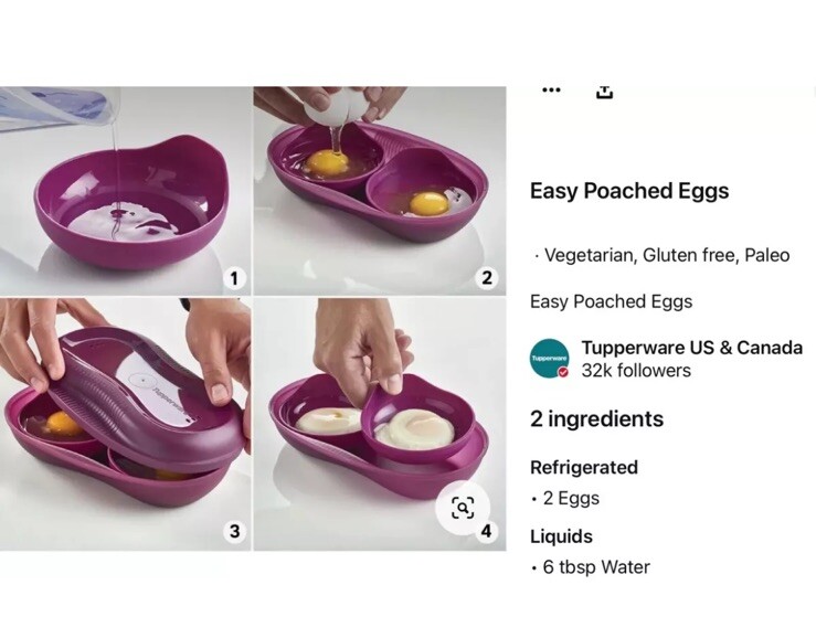 Tupperware Microwave Breakfast Maker With Inserts Egg Omelet Oats Meal Prep