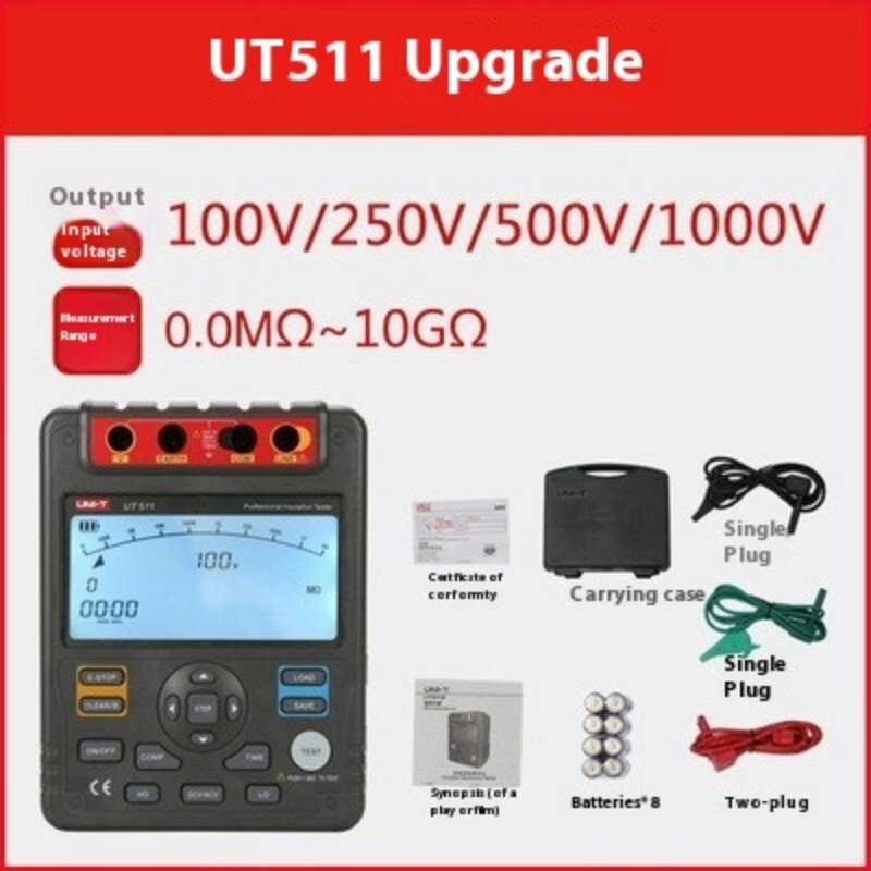 UNI-T UT511 Digital Insulation Resistance Tester Megohmmeter Ohm Meter