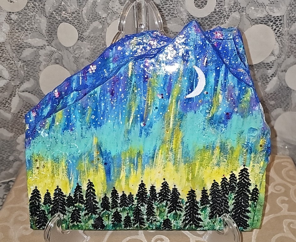 Northern Lights Handpainted Slate