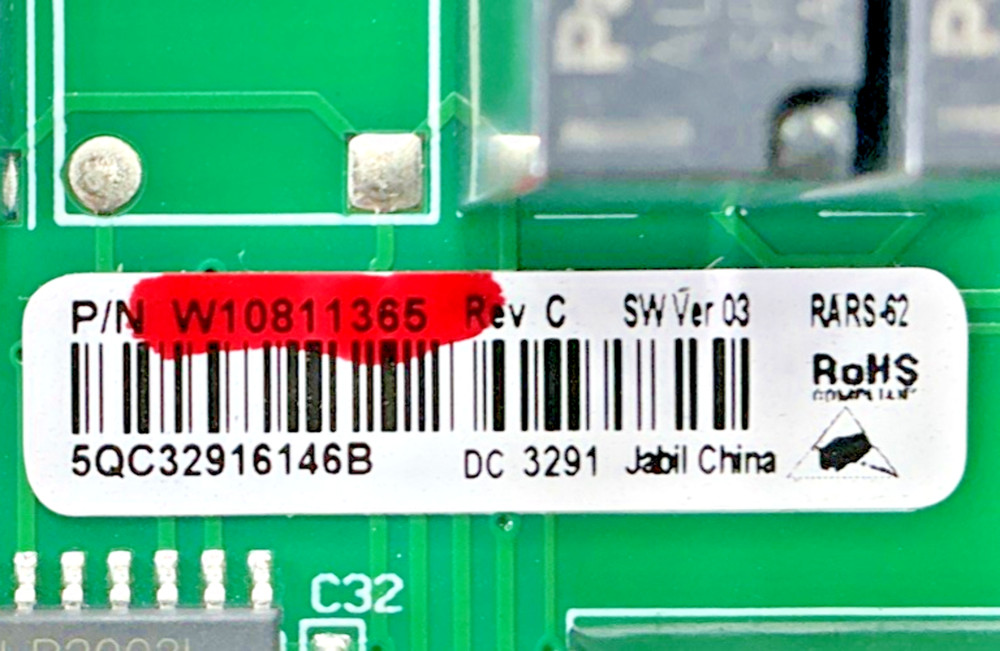 W10811365 OEM Whirlpool Refrigerator Main Control Board Replacement