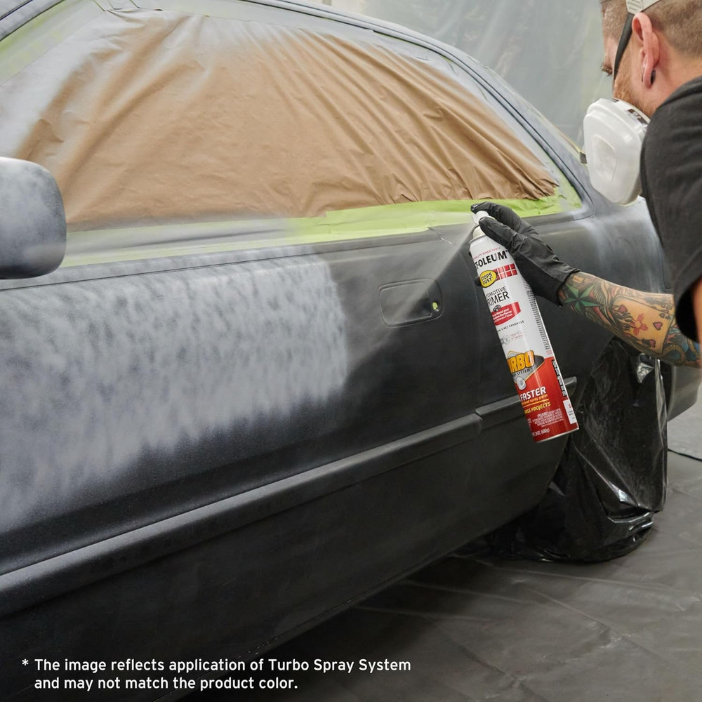 376298 Stops Rust Turbo Spray System Spray Paint, 24 Oz, Flat Black