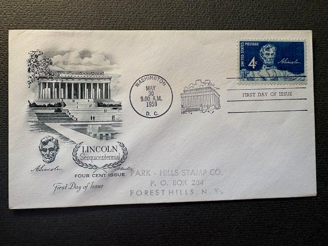 FDC, Lincoln Sesquicentennial, 4c, 1959  Artmaster