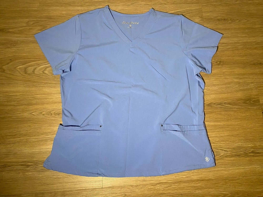 Easy Stretch Womens 3 Piece Scrub Set Blue Size XL