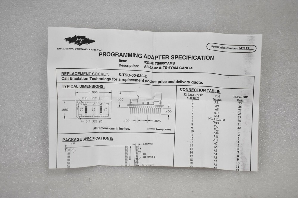 EMULATION TECHNOLOGY 323201TS600YAMS LOGIC ANALYZER
