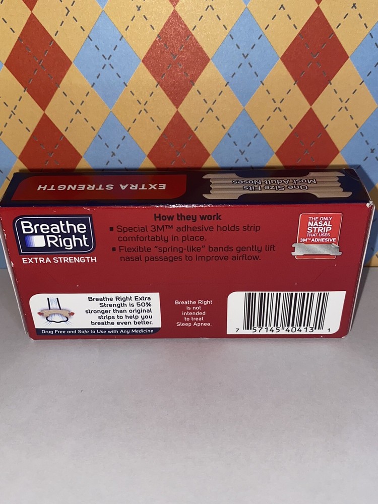 New Breathe Right Nasal Strips Extra Strength 8 Tan Strips