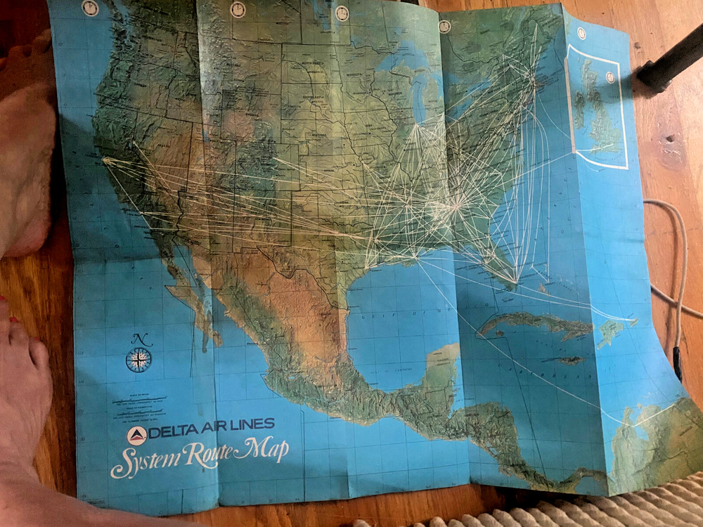 Delta Air Lines System Route Map 1976 Edition