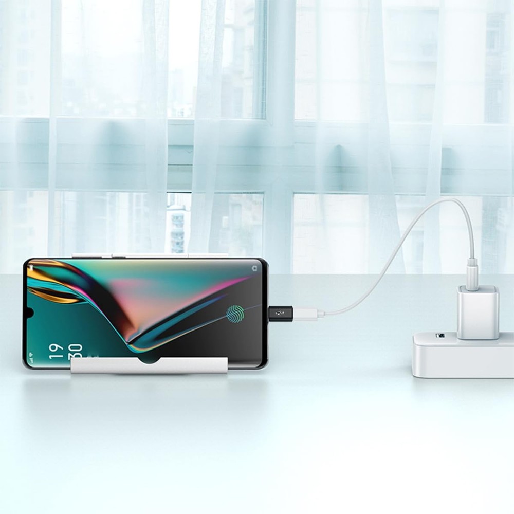 Micro USB to C Adapter 4 Pack, Type C Male Female Black