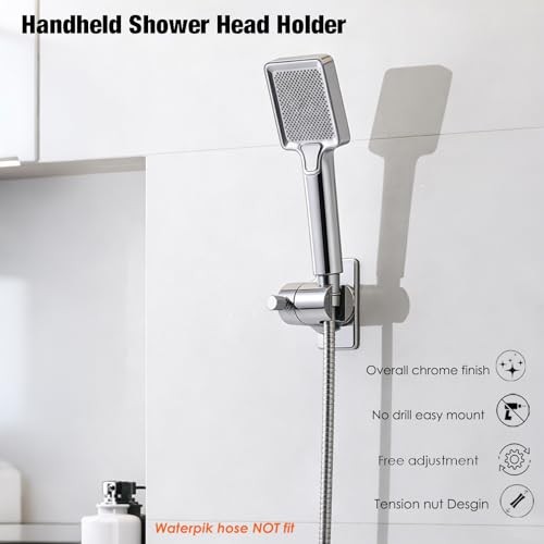 Handheld Shower Head Holder - No Drill - 360 Variable Adjustable - Tension Nut