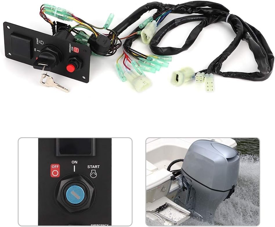 Acouto Outboard Ignition Key Switch Panel Single Engine On-Off-Start w/ Keys