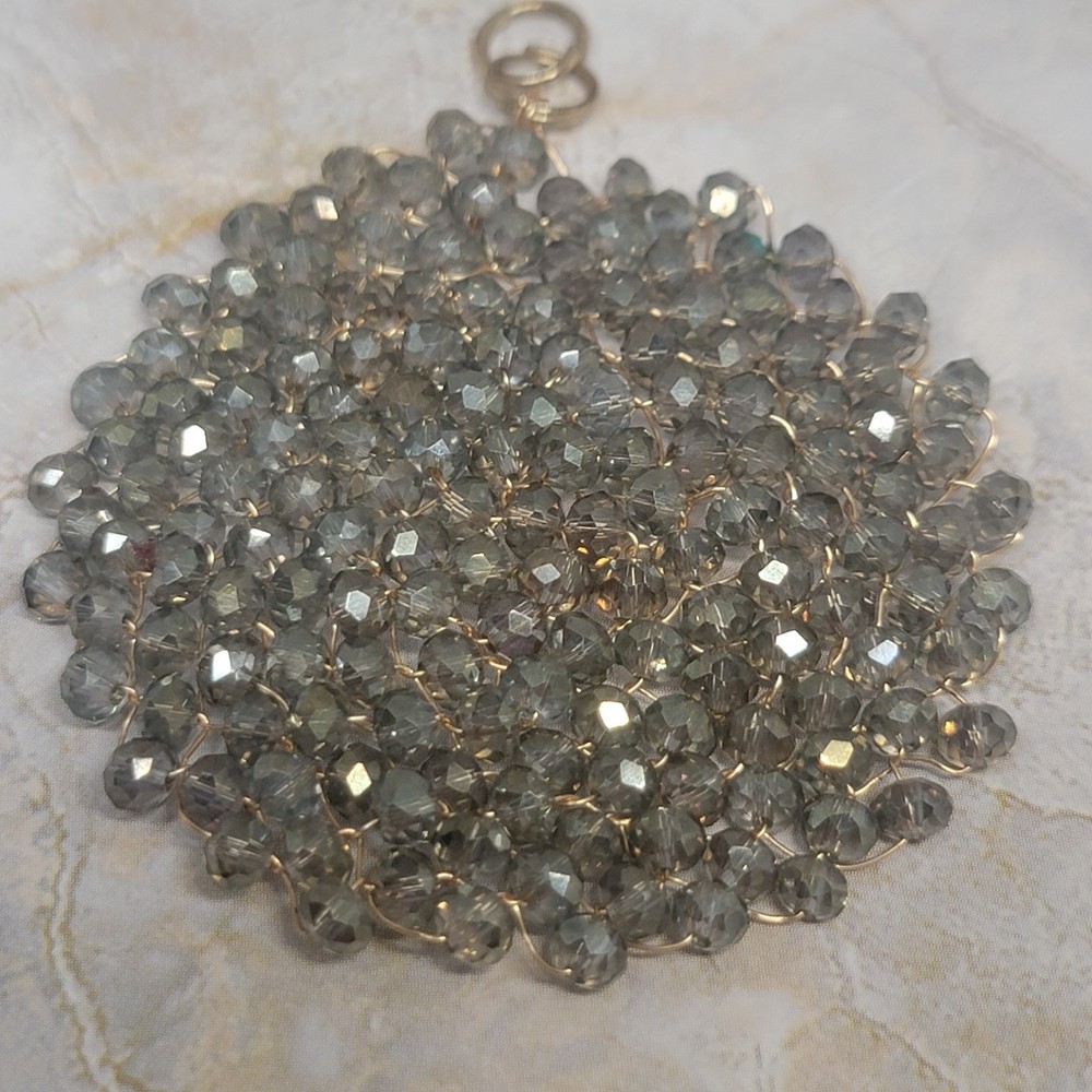 Pendant Boho Wire Wrapped Faceted Beaded Statement