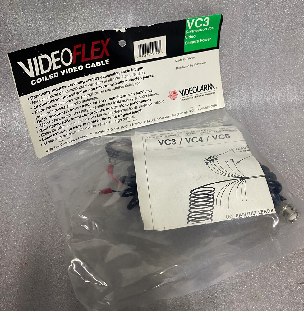 Video coil cord VideoFlex VC-3 w/BNC connector