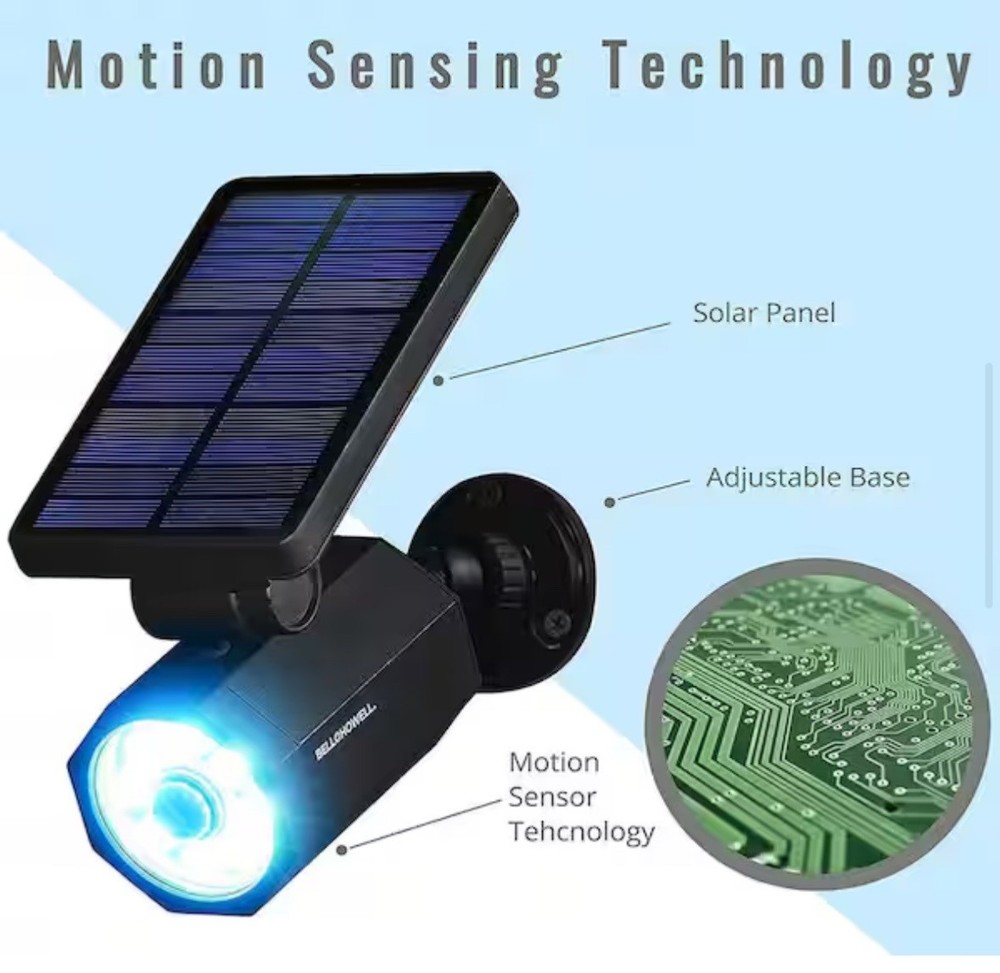 Bell & Howell Bionic Spotlight Solar Powered Security Spotlight