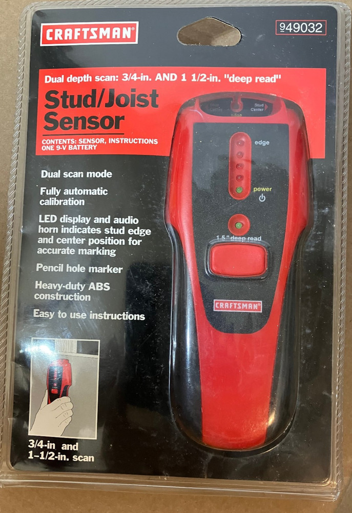 Craftsman 49032  Deep Read Stud Joist Sensor Tested