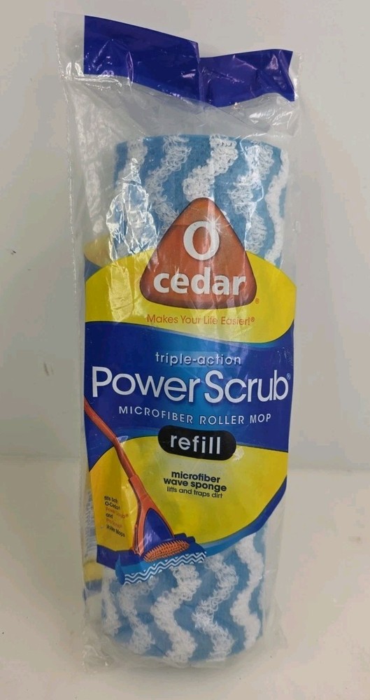 O Cedar Power Scrub Roller Mop Head Replacement Refill NEW
