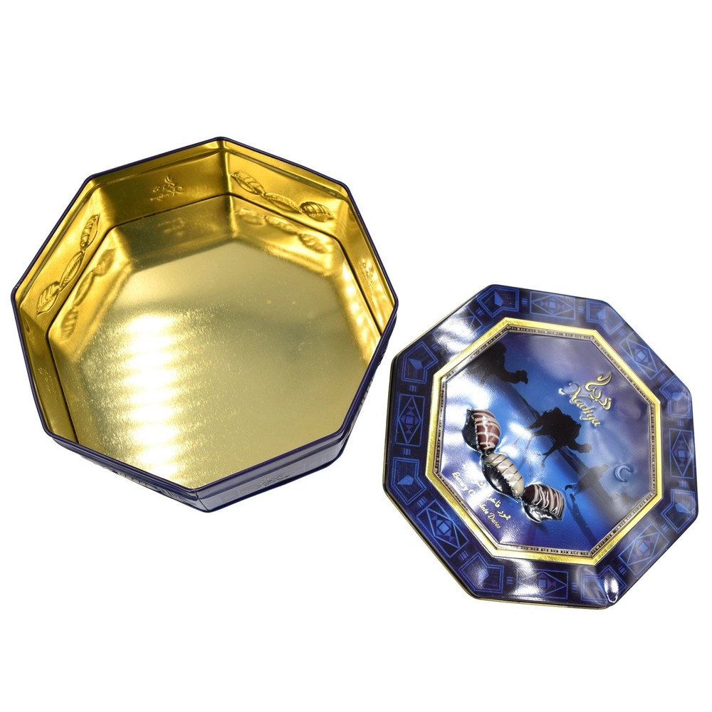 Luxury Nadiya Belgian Chocolate Arabian Dates Octagonal TIN ONLY EMPTY