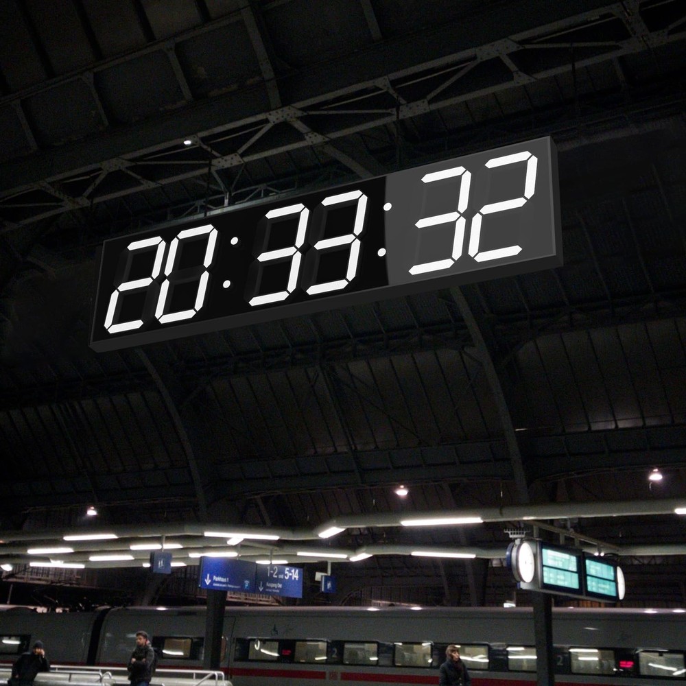 28.5‘’ Double Sided Digital Wall Clock, Multifunctional Led Countdow