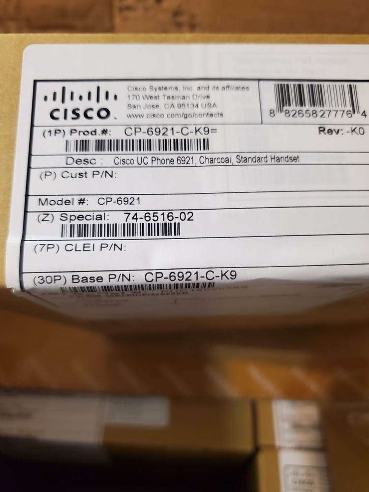 Cisco 6921(CP6921CK9) Wired IP Phone - Black