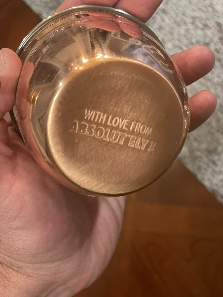 Absolut Elyx Copper Punch Bowl with copper mugs