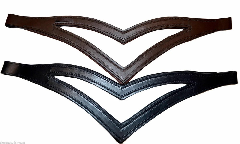 Double V shape empty channel Browband 8mm Black or Brown size All
