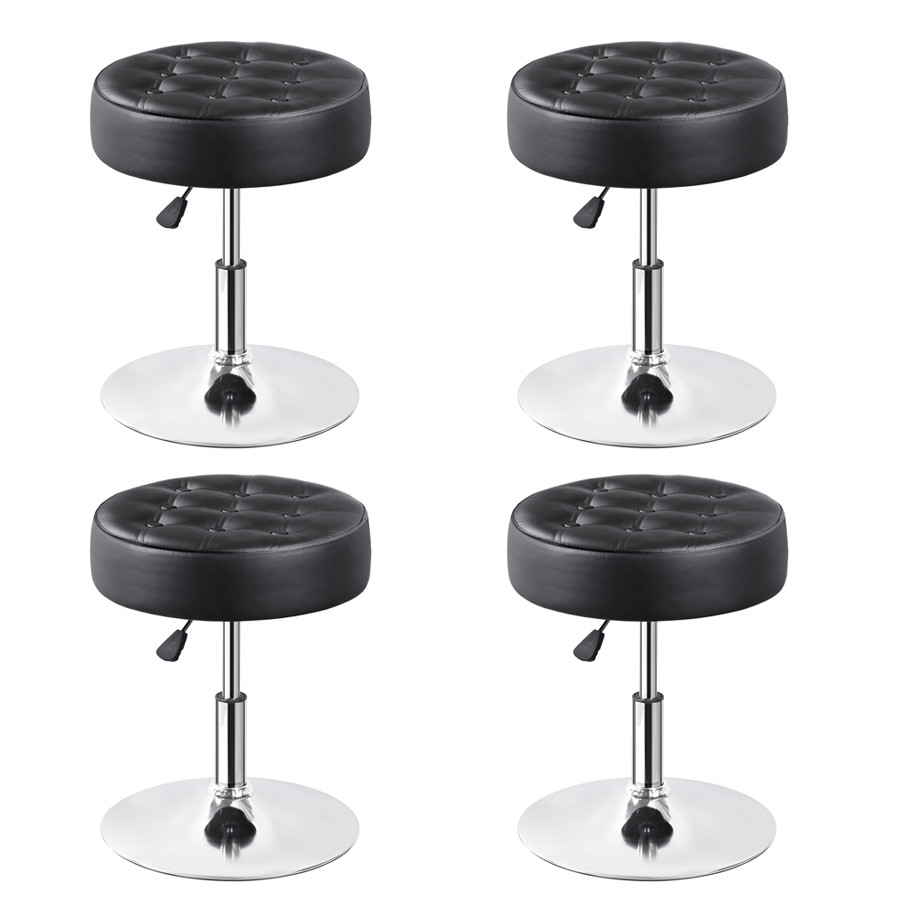 4PCS Vanity Stools for Makeup Room Round Ottoman Makeup Chair Height Adjustable