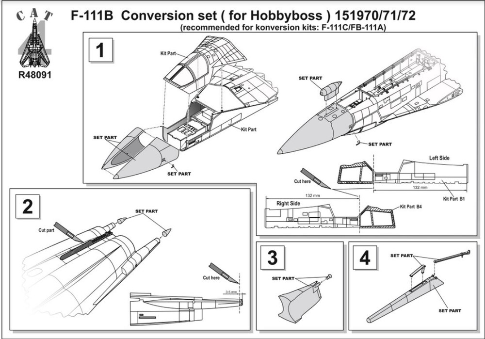 CAT4-R48091 1/48 F-111B Conversion set ( for Hobbyboss ) Resin model