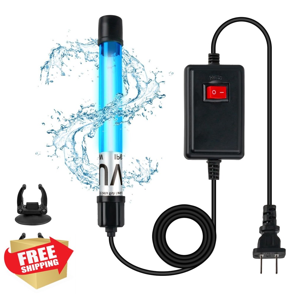 9W Aquarium UV Sterilizer Light 60-180 Gallon Fish Tank 9 inch