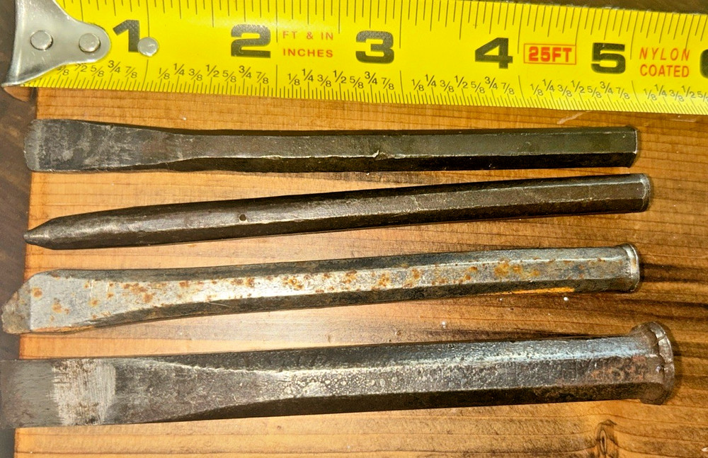Cold Chisel mixed size lot flat & cape chisels,machinist blacksmith tools (11)