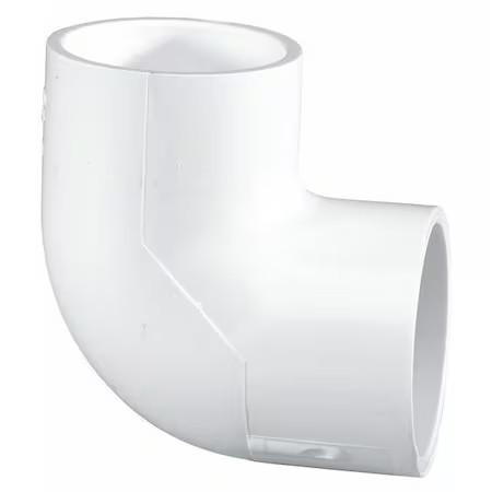 Pvc Reducing Elbow, 90 Degrees, Socket X Socket, 2 In X 1 1/2 In Pipe Size,