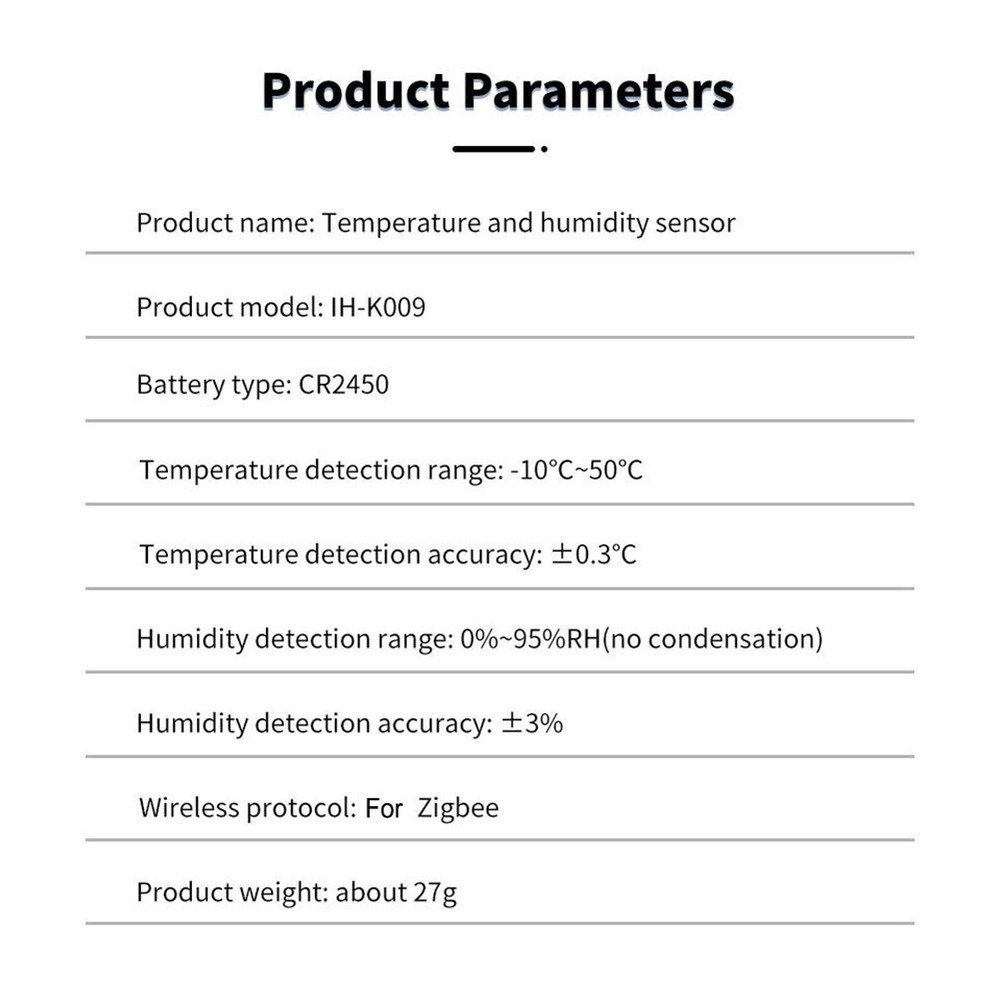 Smart For ZigBee Wireless Temperature and Humidity Sensor for Home Use