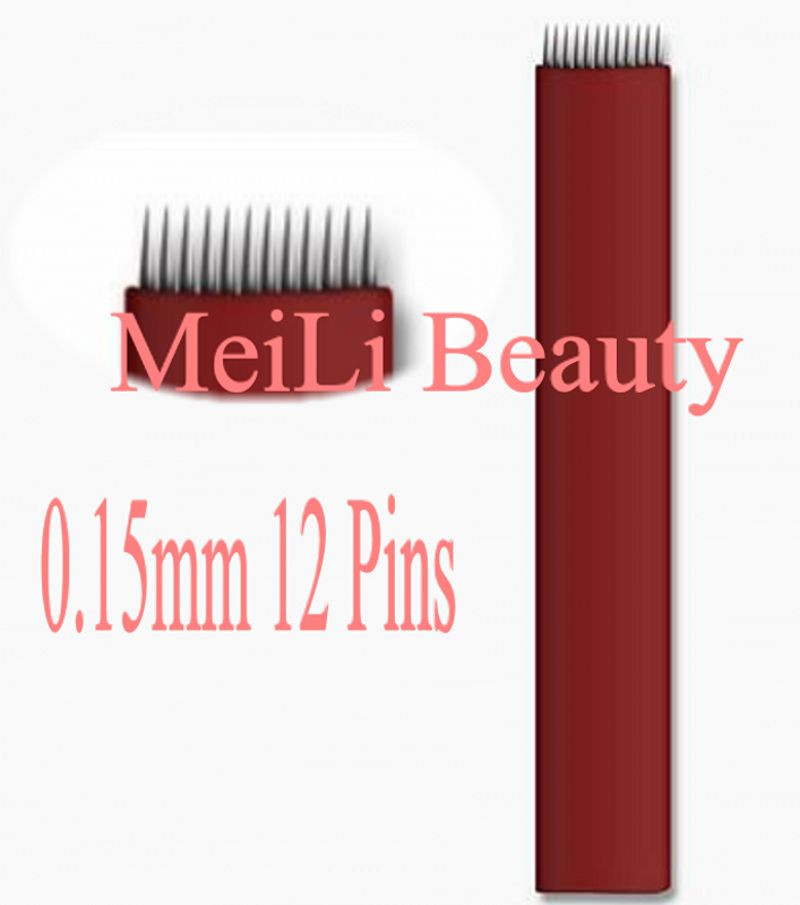 Semi Permanent Makeup Ink Microblading Needle Fog 17 Double Row 12 Thin Flat Set