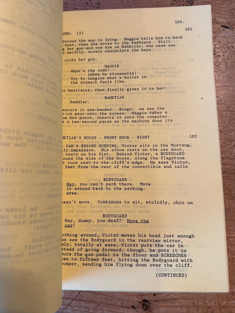 POINT OF NO RETURN MOVIE ORIGINAL SCREENPLAY SCRIPT ROBERT GETCHELL