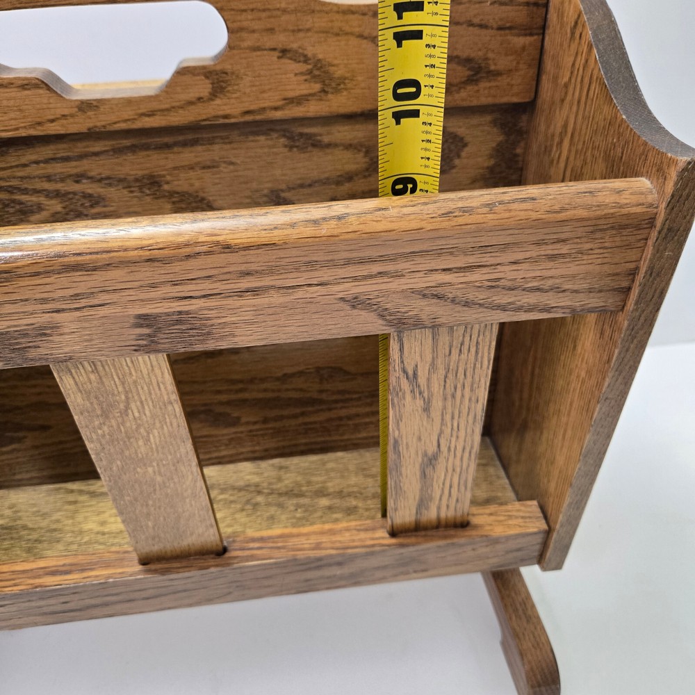 Vintage Solid Oak Magazine Rack Excellent Condition Wood