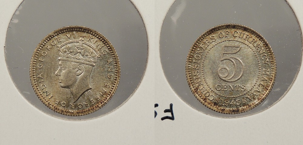 MALAYA 1945 5 Cents George VI #WC80304